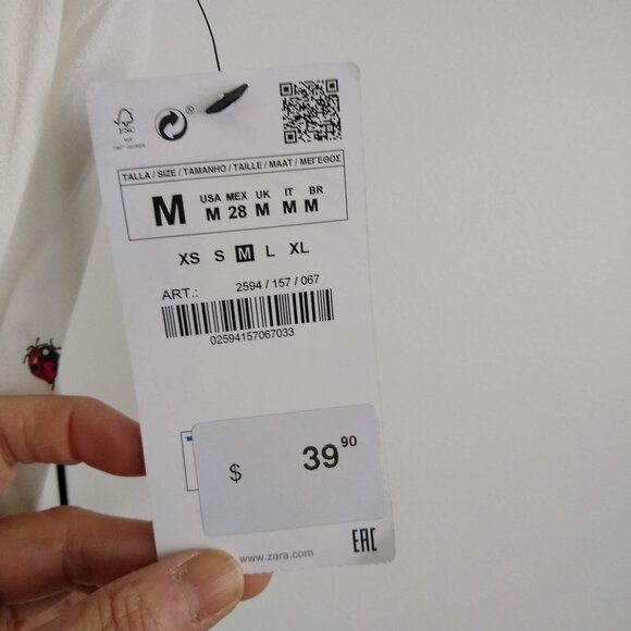 Zara sleeveless blouse top ladybugs NWT - Picture 5 of 9